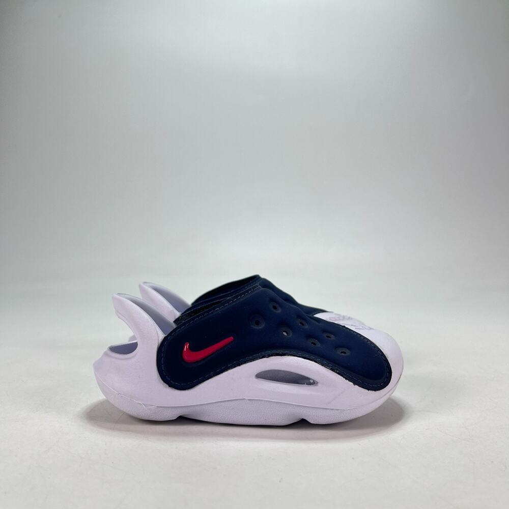 Nike Aqua Swoosh White Midnight Navy Slip On Water Play Sandals Kids Size 5C